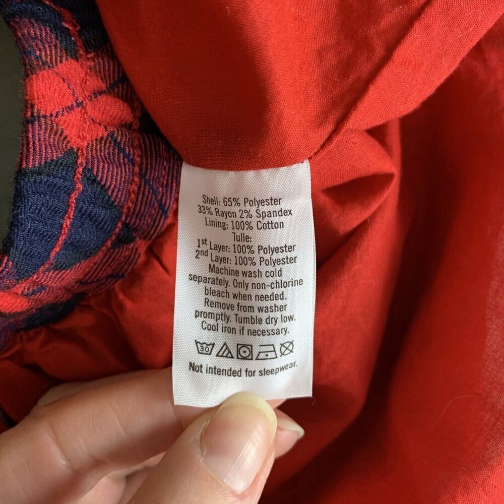 Janie & Jack Plaid Skirt Red Navy Blue Lined Holiday Christmas Girls 3-6 Months - Picture 7 of 11